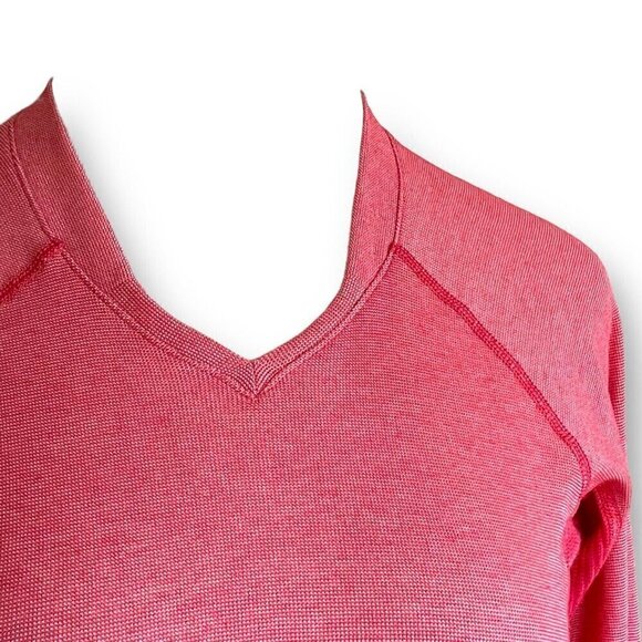 Patagonia Womens Capilene Base Layer Top XS Coral Long Sleeve V-neck Performance - Picture 5 of 8